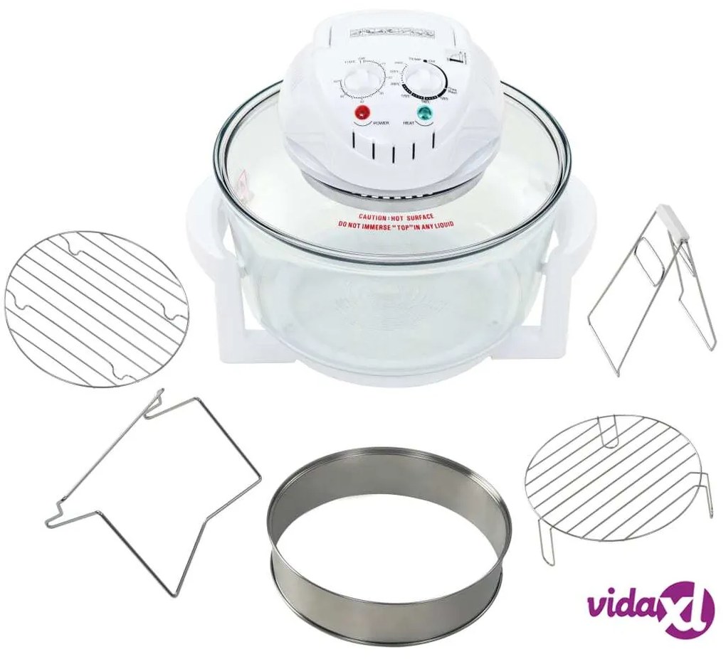 vidaXL Forno Alogeno a Convezione con Anello di Estensione 1400 W 17 L