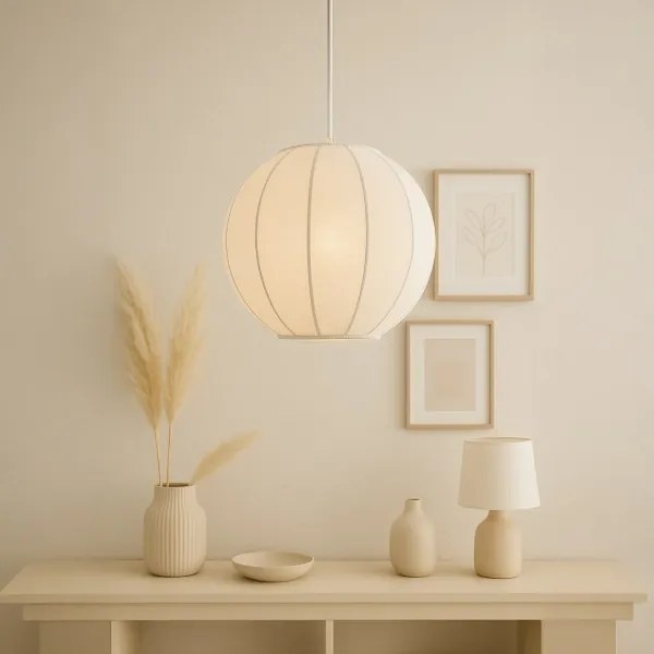 Lampadario a sospensione DANA su cavo, 1xE27/15W/230V, diam. 25 cm, bianco