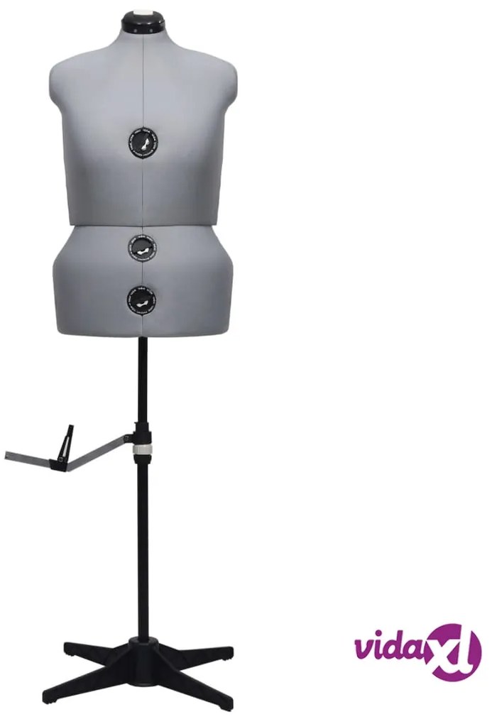 vidaXL Manichino Femminile Regolabile Grigio Taglia L 44-50