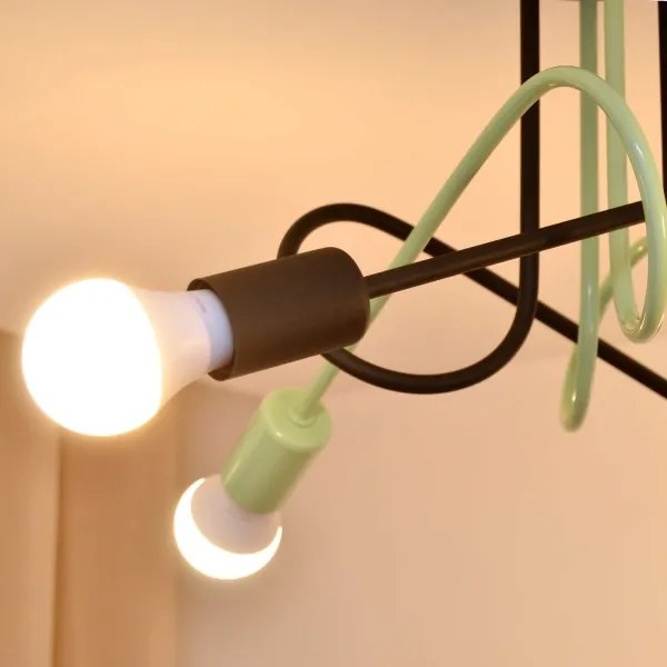 Lampadario a plafone OXFORD 4xE27/15W/230V nero/verde