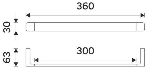 NIMCO MAC 29035-90 - Appendiabiti da parete MAYA 36 cm opaco nero