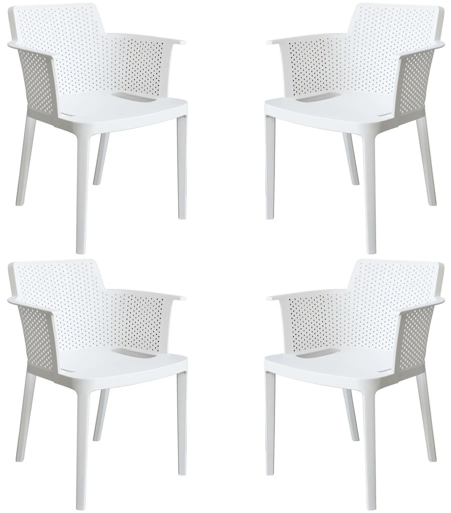MAKKA - poltrona da esterno ed interno in plastica set da 4