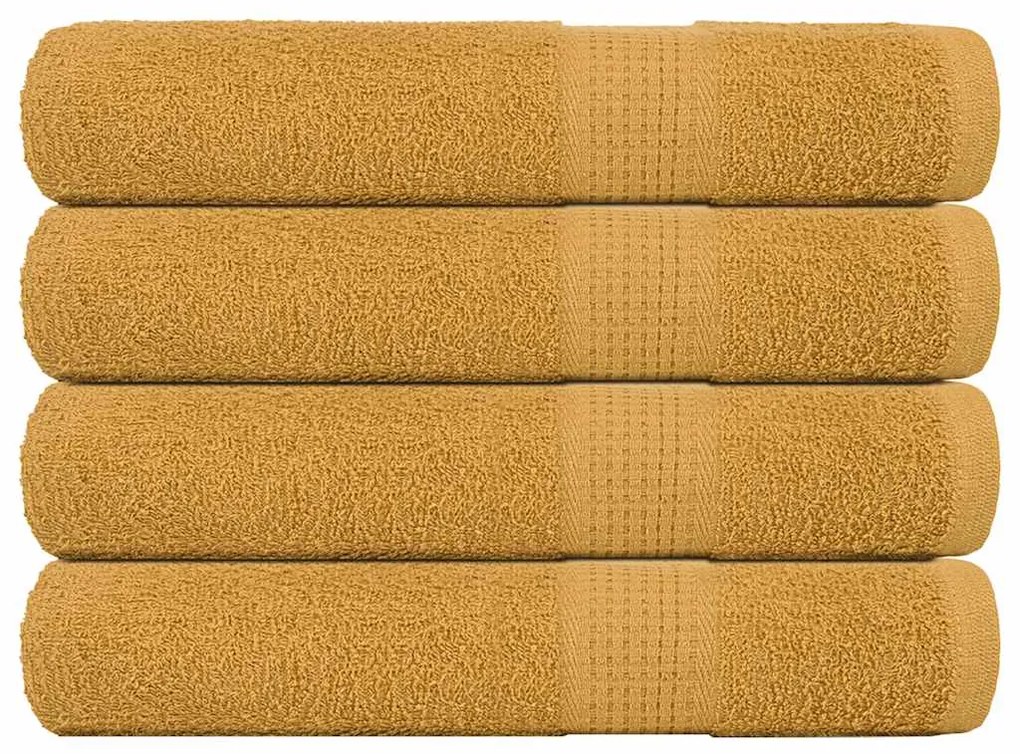 Asciugamani Per Sauna 4 Pz Oro 80x200 Cm 360 G/m² 100% Cotone /