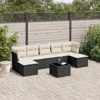 Set Divani da Giardino con Cuscini 8 pz Nero in Polyrattancod mxl 113493