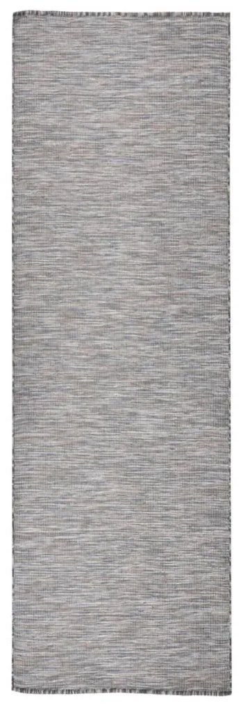 Tappeto Da Esterni A Tessitura Piatta 80x250 Cm Marrone E Blu /