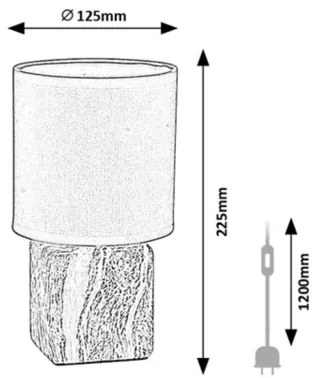 Rabalux 74068 - Lampada da tavolo NALISA 1xE14/40W/230V nero/effetto marmo