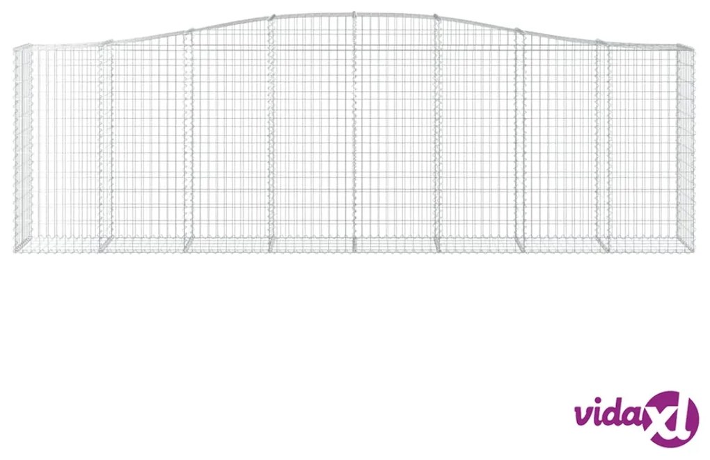 vidaXL Cesto Gabbione ad Arco 400x50x120/140 cm Ferro Zincato