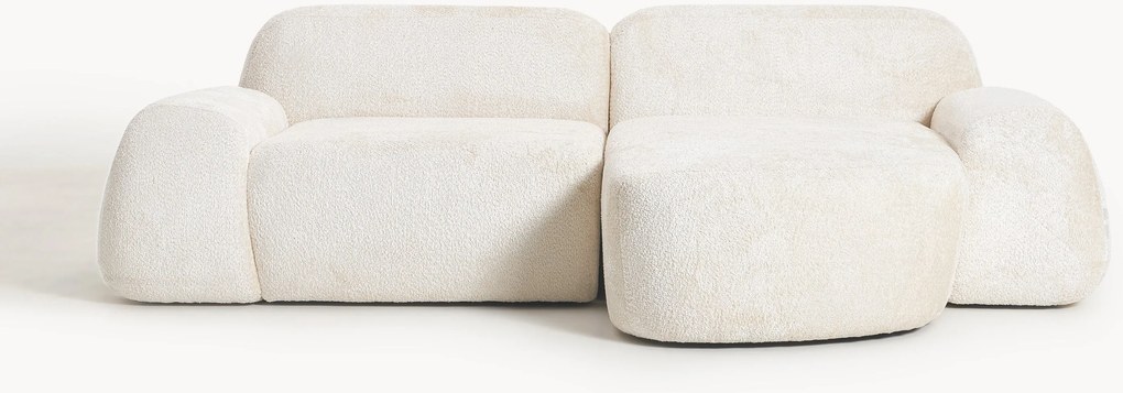 Divano angolare componibile 3 posti in teddy bouclé Wolke