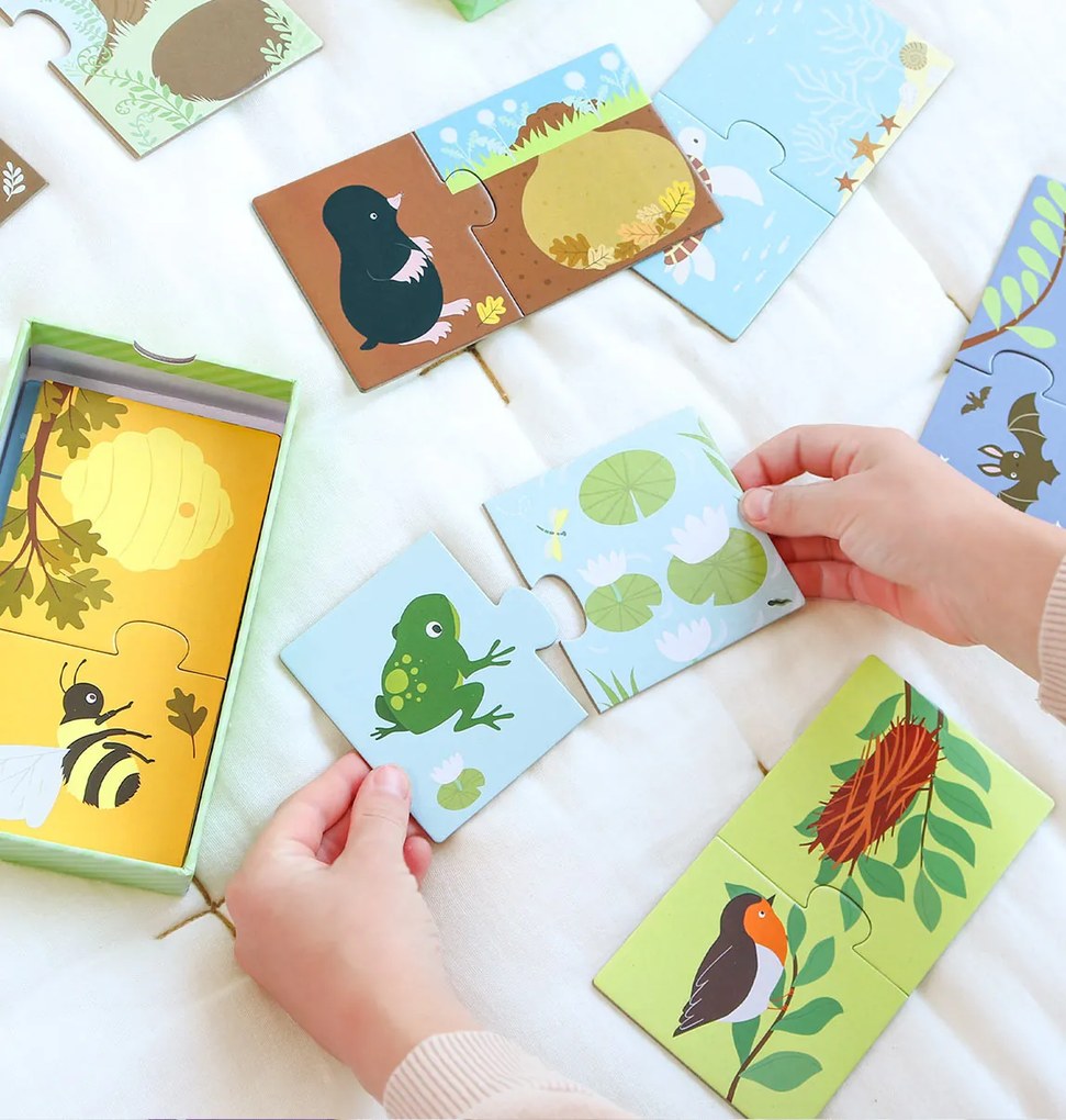 A Little Lovely Company - puzzle di abbinamento - casette degli animali