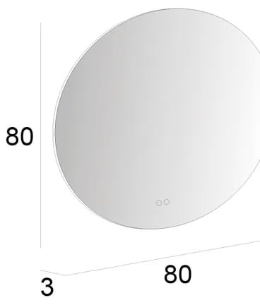 Specchio con illuminazione integrata bagno tondo Bohemia L 80 x H 80 x P 3 cm