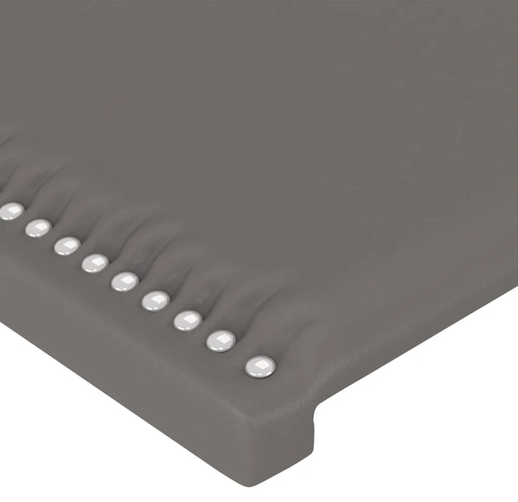 Testiera grigio 90x5x78/88 cm in similpelle