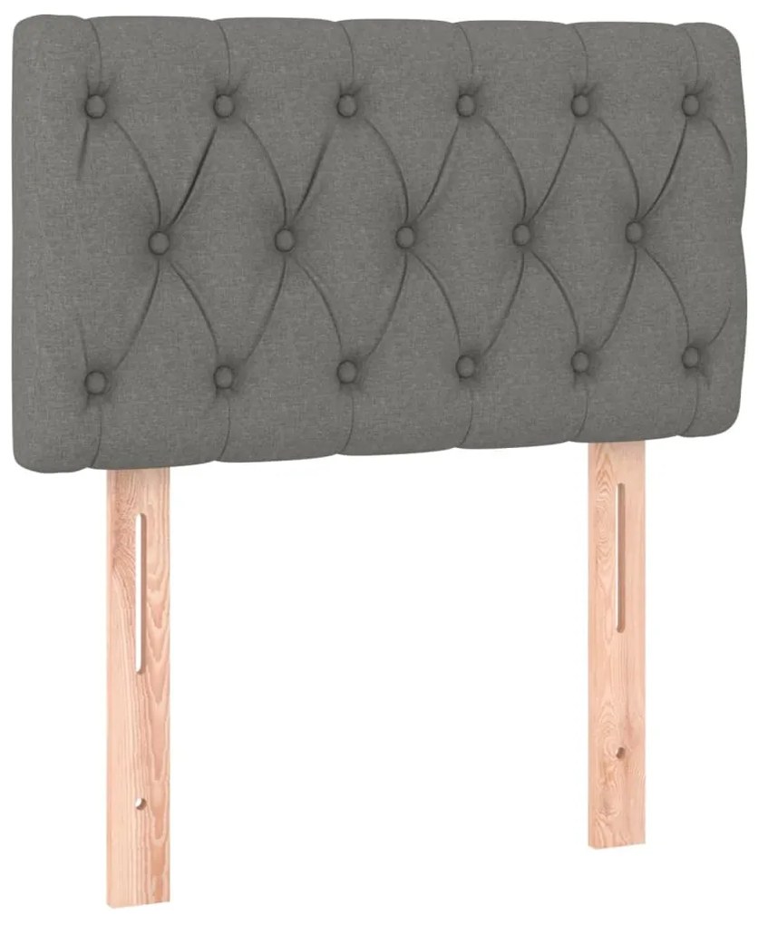 Testiera grigio scuro 80 x 7 x 78/88 cm in tessuto