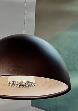 Flos Skygarden Small Lampada 40 cm sospesa a luce diffusa interno in gesso vetro opalino e cupola Ruggine