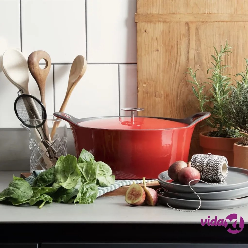 CUISINOX Pentola in Ghisa Smaltata 3,4 L 24 cm Rossa