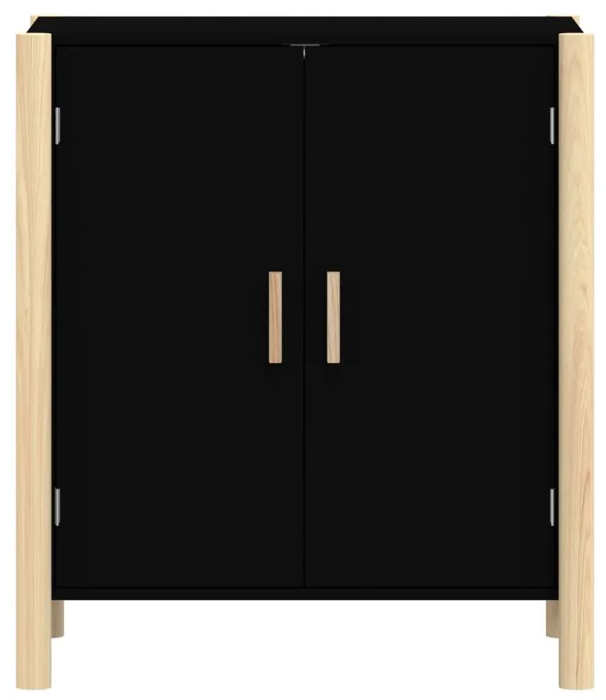 Credenza nera 62x38x70 cm in legno multistrato