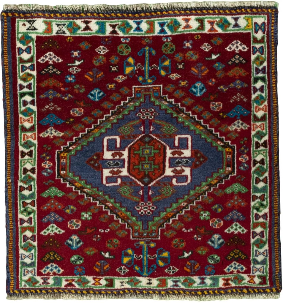 Shiraz Tappeto persiano 60x60 Rosso (Iran) Annodato A Mano