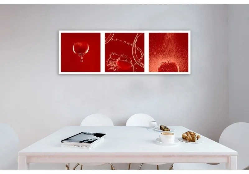 Quadro su tela, Pomodori rossi in acqua  Dimensioni 120x40