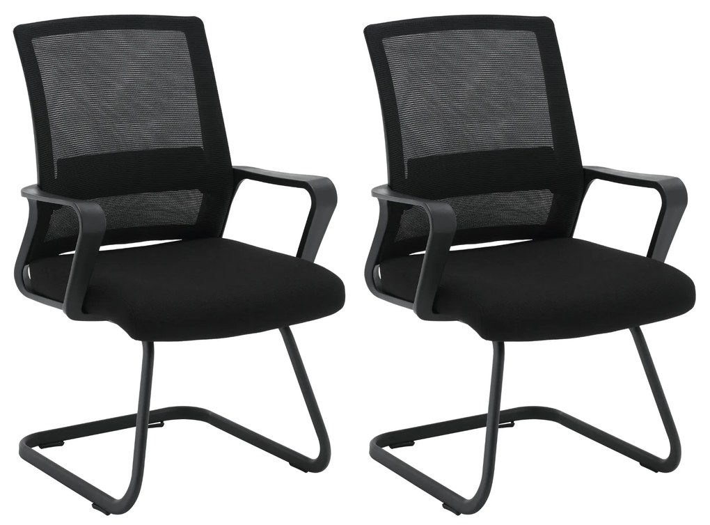 Set 2 Sedie Ufficio Ospiti per Riunioni Conferenza Sala d'attesa Visitatori