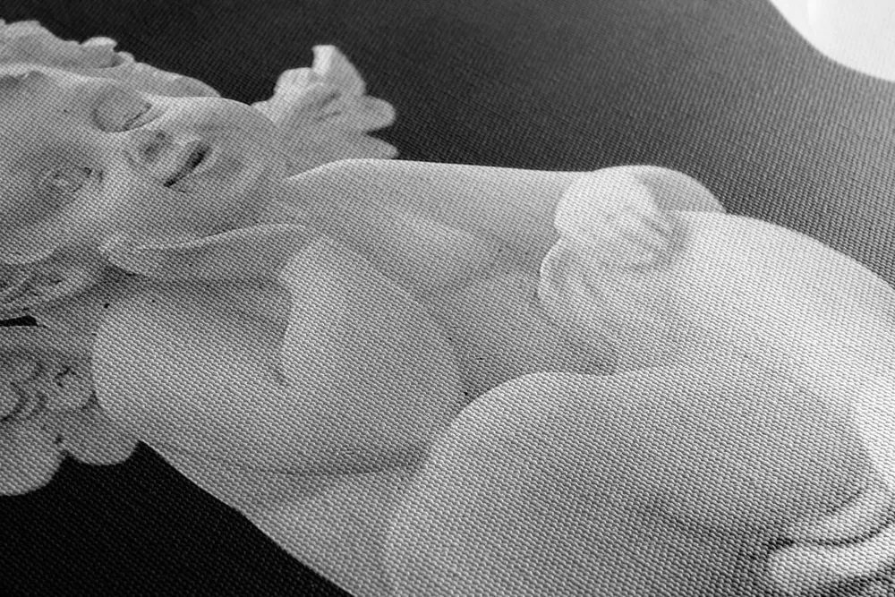 Quadro su tela – Coppia di piccoli angeli in bianco e nero