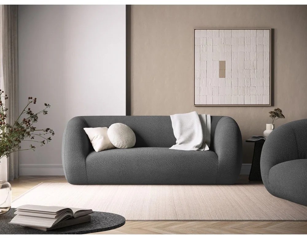 Divano in tessuto bouclé grigio 210 cm Essen - Cosmopolitan Design