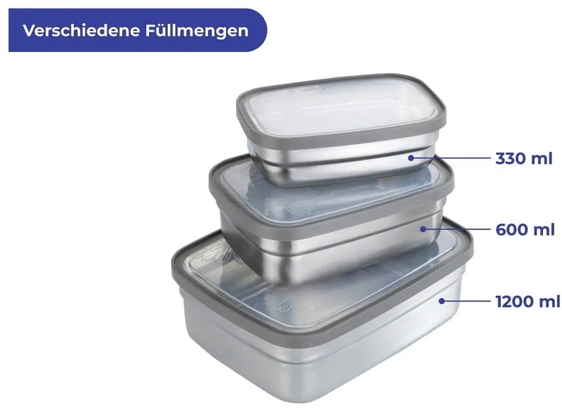 Scatole per alimenti in set da 3 - Maximex