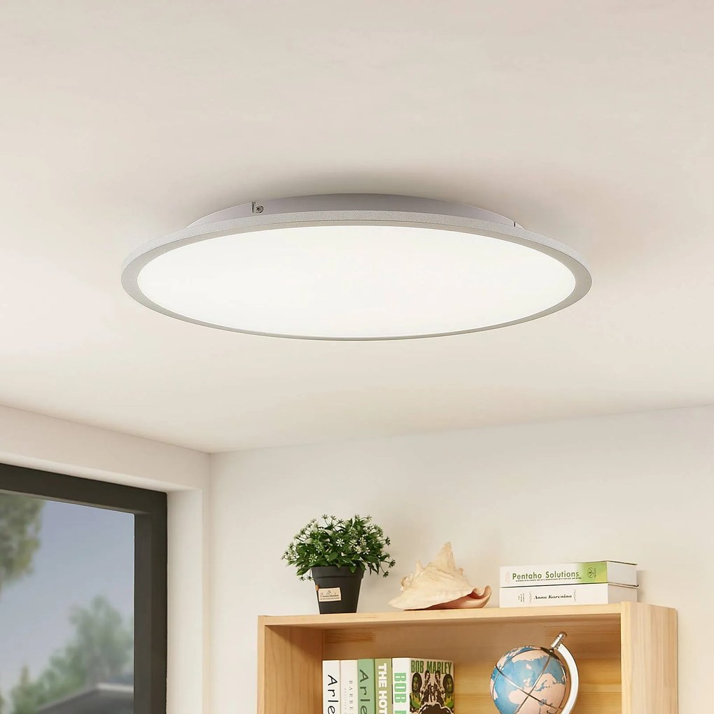 Lindby Plafoniera LED Narima, 4.000 K, Ø 60 cm, argento