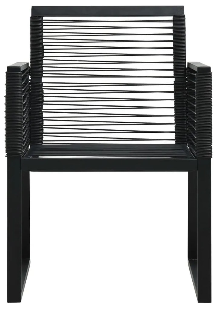 Set da Pranzo da Giardino 5 pz in Rattan PVC Nero