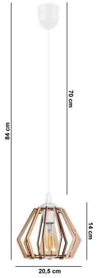 Lampadario su filo BERGO 1xE27/60W/230V bianco