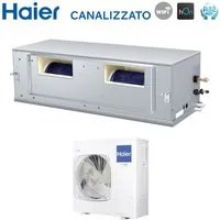 Climatizzatore Condizionatore Haier Inverter Canalizzato Canalizzabile Alta Prevalenza 48000 Btu ADH140H1ERG Trifase R-32 Wi-Fi Optional Comando a Filo Haier Bianco HW-BA116ABK