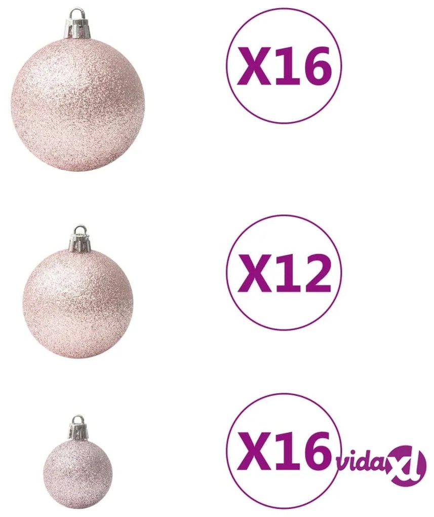 vidaXL Set Palline di Natale 100 pz Rosa