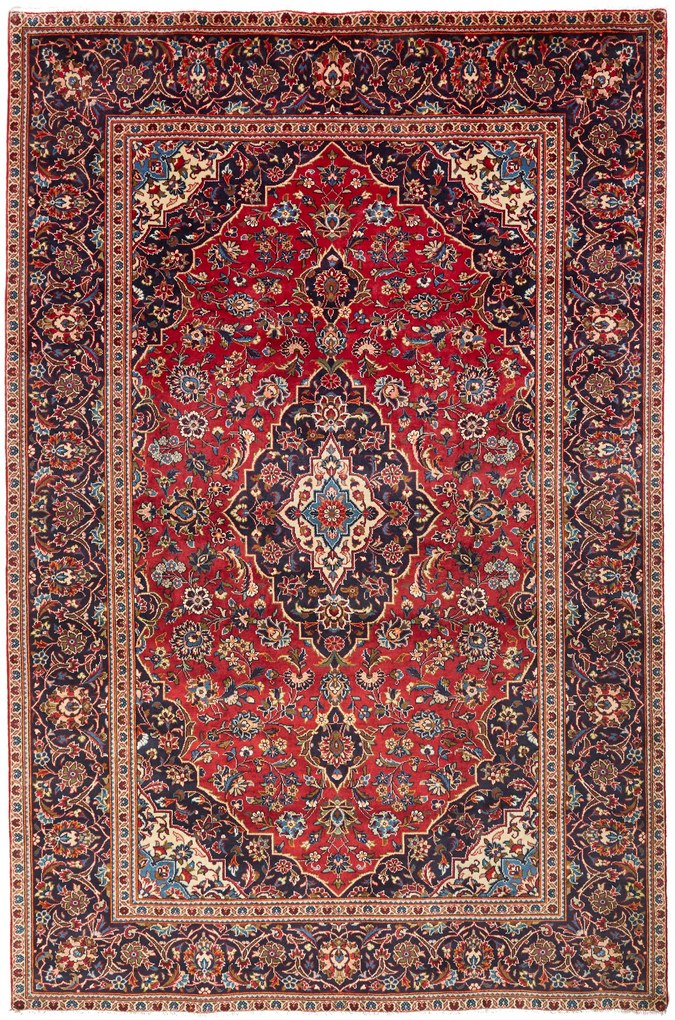 Kashan Tappeto persiano 200 x 300 Rosso (Iran) Annodato A Mano