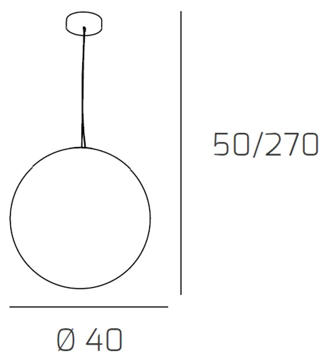 Sospensione Contemporanea Moon Metallo Cromo Vetro Bianco 1 Luce E27 D.40Cm