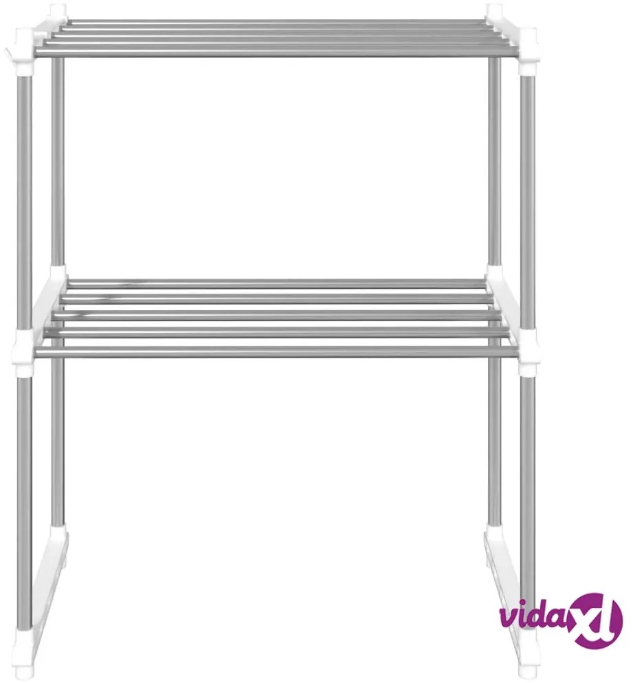 vidaXL Ripiano per Microonde Bianco 51x27x63 cm in Alluminio