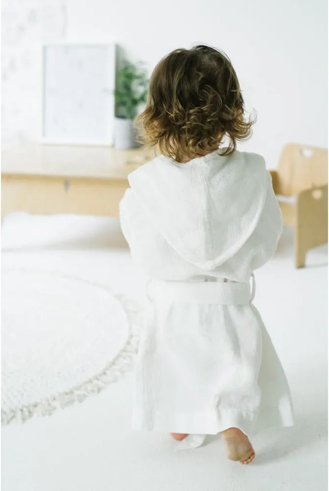 Accappatoio per bambini in lino bianco Natura, taglia 122 - 128 White - Linen Tales