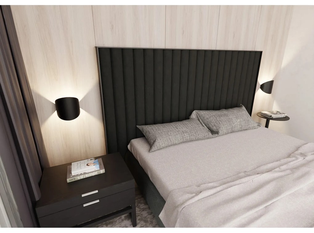 Applique Minimal 1 Luce Indiretta Agni In Acciaio Nero