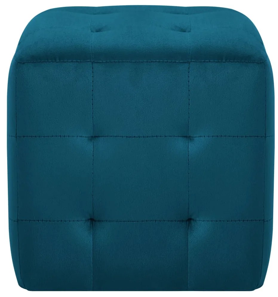 Pouf 2 pz blu 30x30x30 cm in velluto