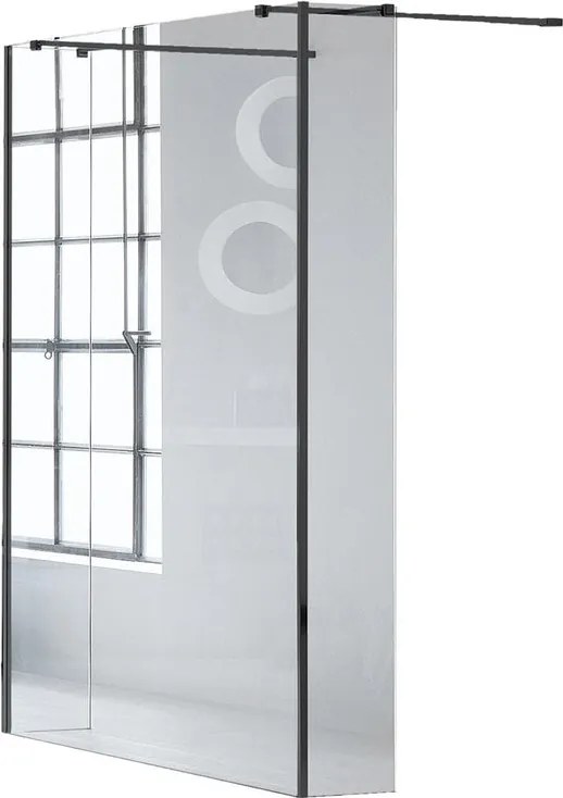 Box doccia walk-in Wens, vetro 6 mm, H 200 cm, profilo nero