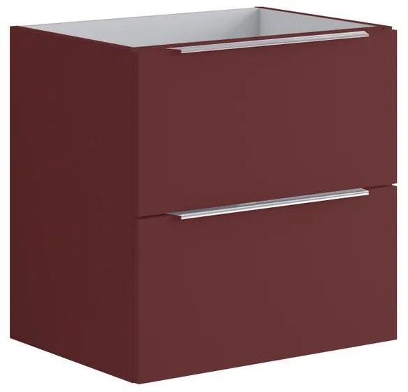 Armadietto bagno a terra Brera 2 cassetti P 45.5 x L 59.5 x H 60 cm laccato opaco rosso jaipur
