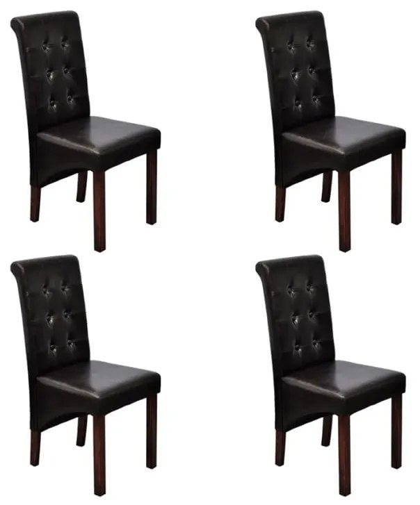 Sedie Da Pranzo 4 Pz Marroni İn Similpelle /