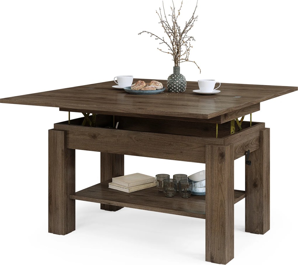 BRAWO Noce Elegante - TAVOLINO DA CAFFÈ CON PIANO ALLUNGABILE E SOLLEVABILE TAVOLO TRASFORMABILE CON RIPIANO