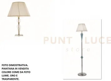 Piantana villa 1 luce trasparente e oro  attacco  e27