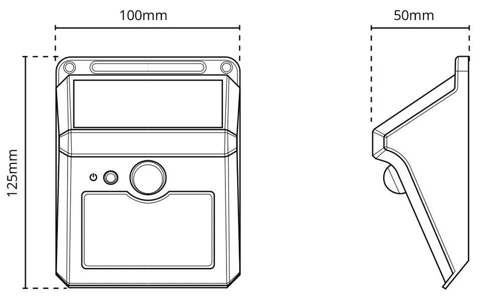 Applique Solare Rettangolare da parete IP65 con Sensore di Movimento Colore Bianco Caldo 3.000K