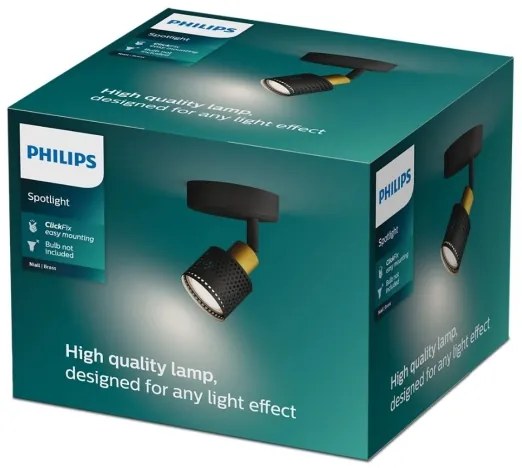 Philips - Faretto NIALL 1xGU10/5W/230V nero/ottone