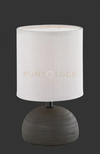 Lampada tavolo luci r50351026 base marrone paralume bianco