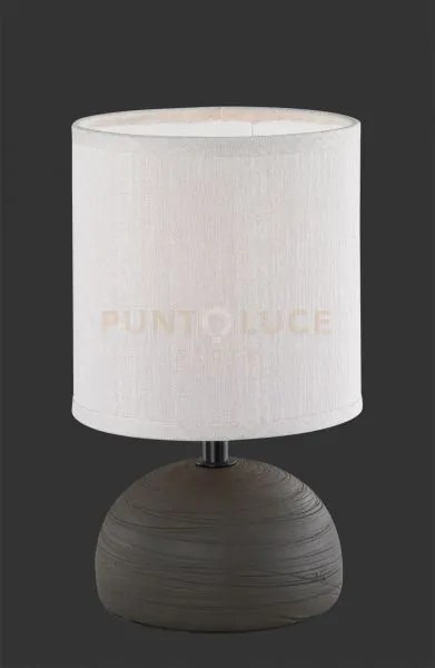 Luci lampada da tavolo base ceramica mezza sfera marrone paralume s...
