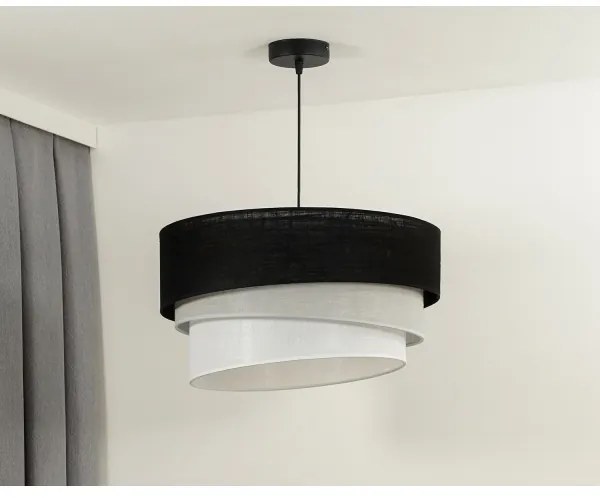 Duolla - Lampadario a sospensione con filo TRIO 1xE27/15W/230V diametro 45 cm nero/grigio/bianco