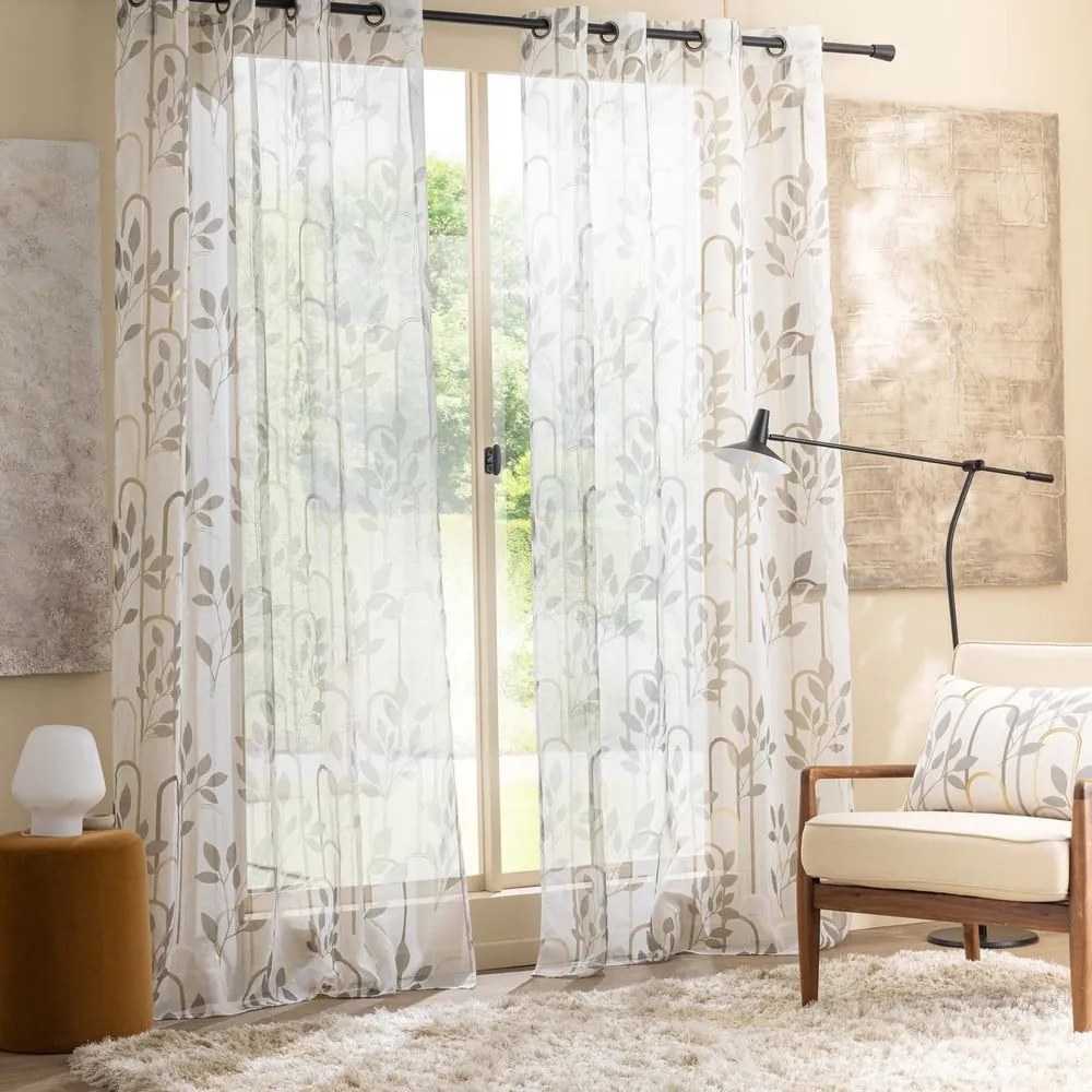 Tenda sottile grigia in voile 140x240 cm Roseris – douceur d'intérieur