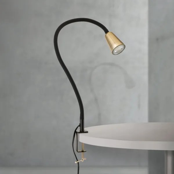 Orion - Lampada da tavolo flessibile con morsetto DOTTY 1xGU10/10W/230V ottone/nero