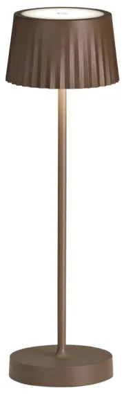 Lampada da tavolo LED 12x38 cm senza fili ricaricabile USB touch MACAO Corten