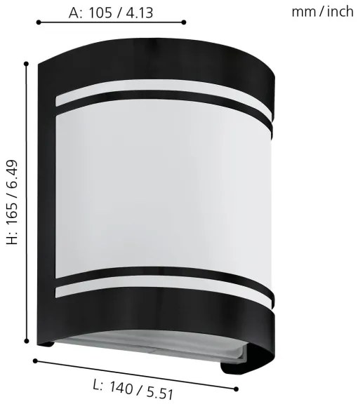 Eglo 99565 - Applique da esterno CERNO 1xE27/40W/230V IP44